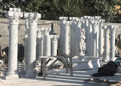 China BLVE White Marble Roman Columns Natural Stone Greek Column Building Pillar Out Door Indoor Decorative for sale