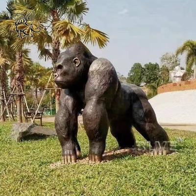 China BLVE Bronze Gorilla Statue Copper Metal King Kong Sculpture Large Outdoor Garden for sale