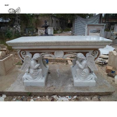 China BLVE Church Marble Altars Table Angel Statue Church Decoration Altar Religious Western Style for sale