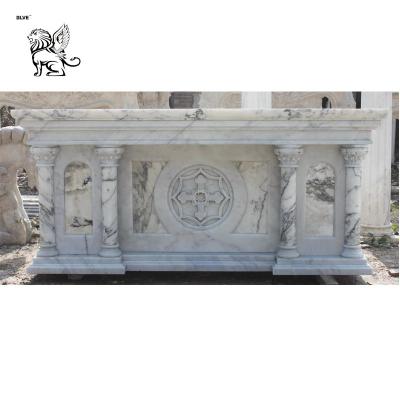 China BLVE White Cararra Marble Religious Altars Table Home Decoration Stone Church Altar Morden Wholesales for sale