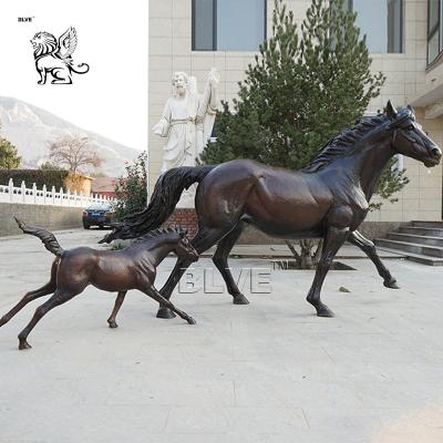 China BLVE Bronze Horse Statues Brass Copper Pony Sculpture Metal Life Size Modern Art Garden Decoration for sale