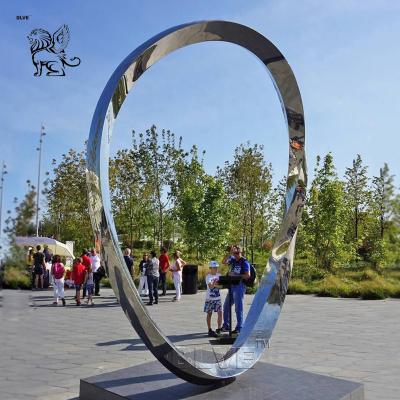 China BLVE Stainless Steel Garden Sculpture Polished Metal Abstract Statue Large Outdoor Modern Art Decorative for sale