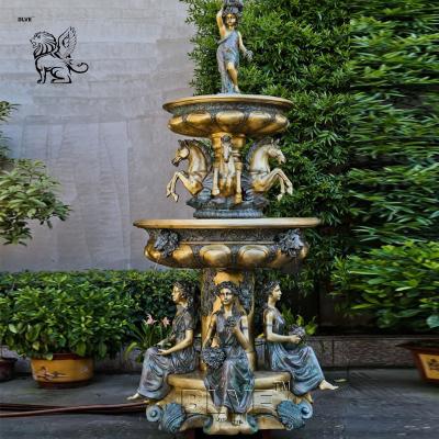China BLVE Bronze Lady Fountain Copper Horse Water Fountain Modern Art Casting Large Outdoor Urban Square Decoration en venta