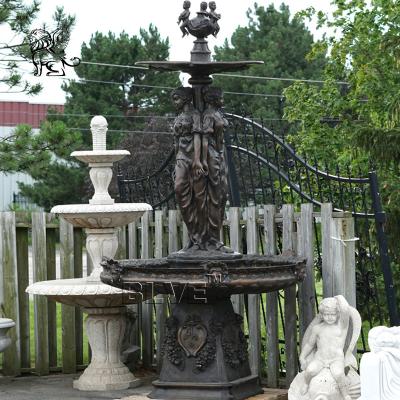 China BLVE Bronze Three Ladies Fountain Copper Tiered Water Fountain Large Outdoor Park Decoration en venta