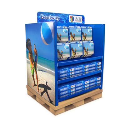 China Recyclable Material New Free Designs High Quality Promotion 1/2 Recyclable Pallet Display Custom Design for sale