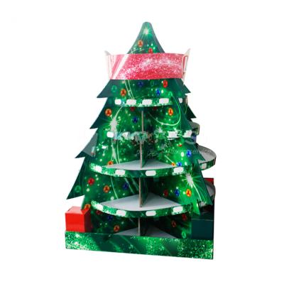 China New Recyclable Material Free Designs High Quality Recyclable Promotion Christmas Paper Pallet Display Custom Design for sale