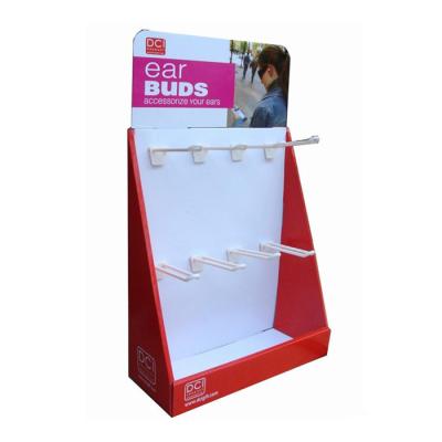 China Material Recyclable Free Design Cheaper High Quality Recyclable Promotion Cardboard Display With Hooks for sale