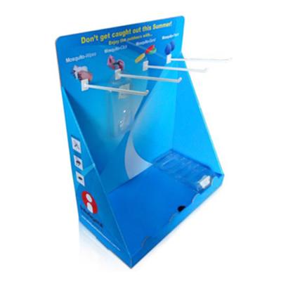 China Recyclable Material Free Design Cheapest Promotion Pdq High Quality Recyclable Cardboard Counter Hook Counter Display For for sale