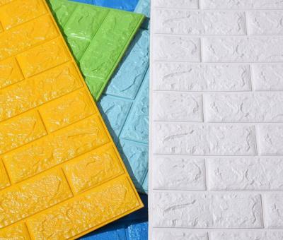 China Sound Absorbing Waterproof Foam Wall Stickers 3D Wallpaper for sale