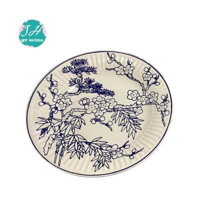 China Pantone Color OEM Printed Disposable Paper Plate , Tea Party Paper Plates for sale