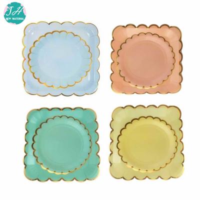 China Fancy Pantone Color 7 Inch Paper Plate For Weddings for sale