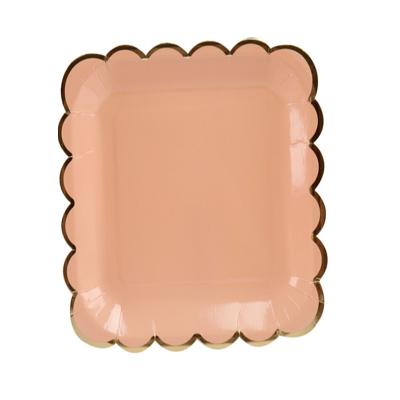 China 250gsm Biodegradable Laciness Disposable Paper Plate , Compostable Paper Plates for sale