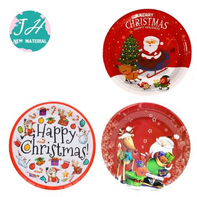 China Elegant Christmas Disposable Paper Plates Set Multicolor for sale