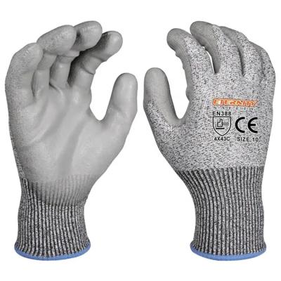 China PU Coated Anti-cut Construction Cut-protection Level 5 Work Safety Protection Spearfishing Anti Cut Gloves à venda