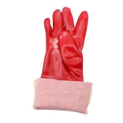 China Cotton Lined Gauntlet PVC (polyvinyl chloride) Industrial Gloves for sale