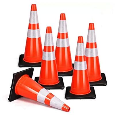 China High Reflection 500MM PE Safety Road Warning White Plastic Cone For Traffic for sale