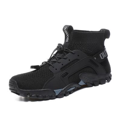 China Mountaineering Shoes Flying Woven High Top Large Size River Tracing Shoes for sale