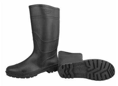 China Anti Slip PVC Rain Shoes Black Matte High Barrel Rubber Shoes for sale