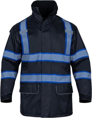 Китай Отражающая зимняя теплая рабочая куртка, строительные комбинезоны с высокой видимостью продается