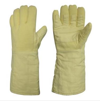 China Glass Manufacturing Casting Industry High Temperature 650 Degrees Anti-Cutting Wear Aramid Gloves Hand Protection for sale