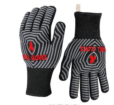 China 1800°F Extreme Heat Resistant Silicone Non-Slip Oven Gloves, Barbecue, Cooking, Baking Kitchen Gloves for sale