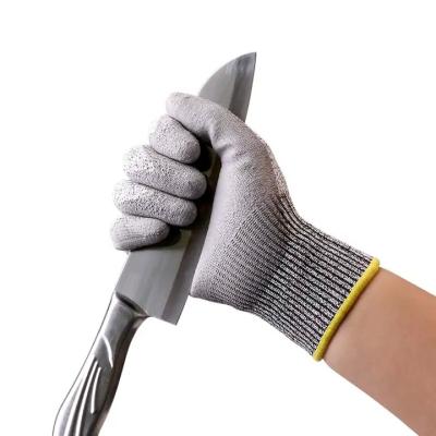 China EN388 4131X PU-Handschuhe HPPE Schalen PU-beschichtete Schnittbeständige Handschuhe Stufe 5 Sicherheit Arbeitsschutz Arbeitshandschuh Handschuhe zu verkaufen