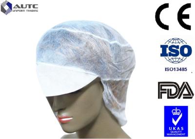 China Peak Disposable Medical Caps Stitched Band Repels Fluids With Hair Net for sale