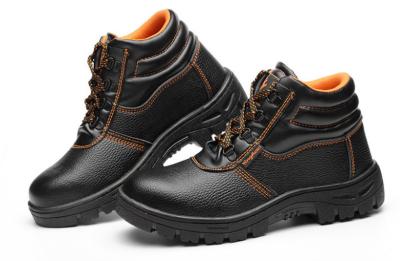중국 유럽 표준 진짜 피혁 방수 남성들 작업 안전 신발은 스틸 토우 캡과 강철판으로 부팅합니다 판매용