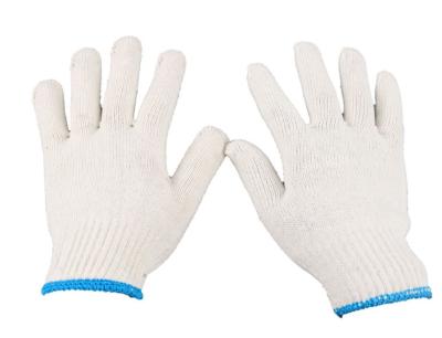 中国 10のゲージ50gramsの自然で白い仕事の綿の手袋 販売のため