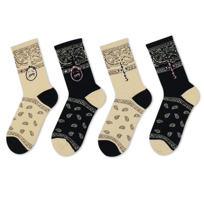 China New Design Logo Pattern Cheap Happy DRY Happy Funny Paisley Socks Men Casual Breathable Funky Ankle Ankle for sale