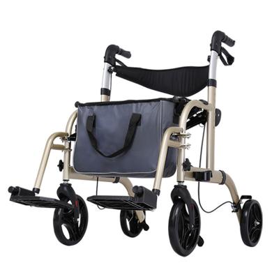 China Folding Wheels Rollator Wheelchair Walker Aluminum Alloy , Trolley Walkers For Disabled for sale