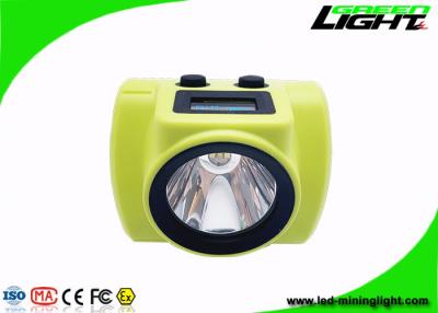 China 800mA Cordless Cap Lamp 18000lux 6.8Ah Panasonic Li Ion Battery OLED Screen Rechargeable Miner Headlight Silicone ABS for sale