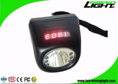 China 4.5Ah Rechargeable Cordless Mining Cap Lamp 4000Lux 1.3W With Safety Rope Digital Screen for sale