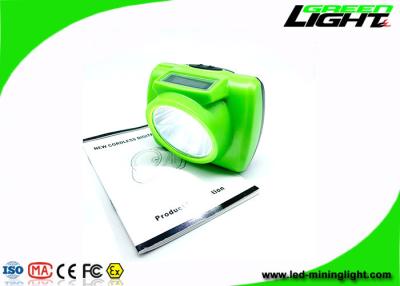 China Portable 13000 Lux Cree Led Miner Headlamp with OLED Display SOS 232lum Adjustable Stainless Steel Clip for sale