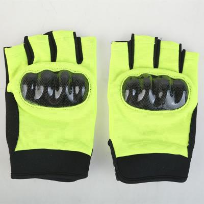 China Plain Waterproof Riding Gloves Half Finger Nylon Reflective Traffic Control Gloves for sale