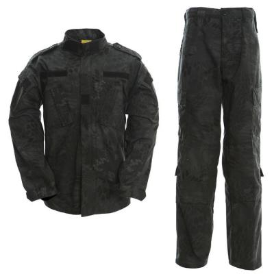 China Black Python Camo Uniform Military Camouflage Suits 35% Cotton Police Camouflage Uniform for sale