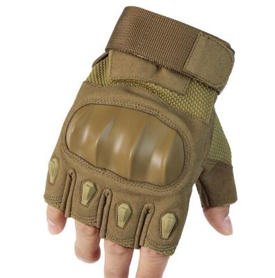 China Tactical Half Finger Waterproof Riding Gloves Microfiber Army Green for sale