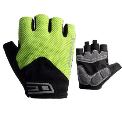 China Medios guantes de ciclo de nylon del finger a prueba de choques con la palma espesada de SBR en venta