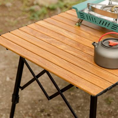 China Smooth Laminate Outdoor Fishing Gear Folding Egg Roll Table Aluminium Alloy for sale
