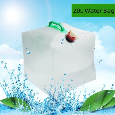China Collapsible Water Storage Outdoor Fishing Gear 5 Gallon With Tap White for sale