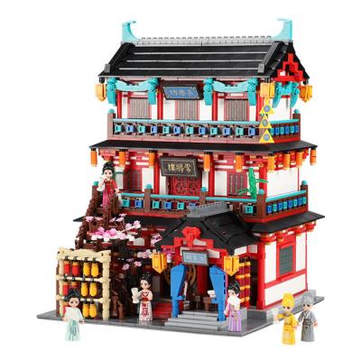 China Compact Small Particle Building Blocks Highly Restored Tang Dynasty Architecture for sale