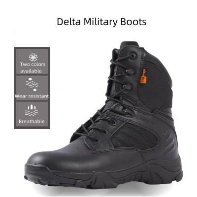 Cina Il delta inizializza la pelle bovina a due capi nera cachi militare degli stivali di deserto di combattimento in vendita