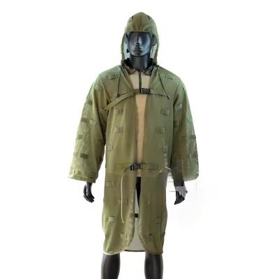 China Breathable Nylon Mesh Tactical Ghillie Suit Army Green Camouflage Suit for sale