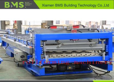 China 16 steps Colored Glazed Tile Roll Forming Machine 0.35-0.65 mm Thickness for sale