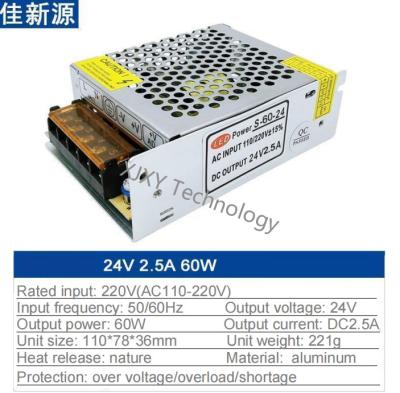 China fuente de alimentación de los conductores de 24V 60W 2.5A LED 90V - 250V para las tiras ligeras del letrero en venta