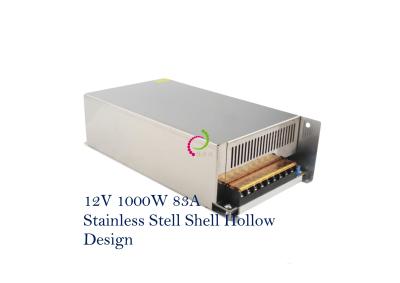 China Stainless Steel 12 Volt 1000 Watt Power Supply 83A IP20 Light Box Signboard Light for sale
