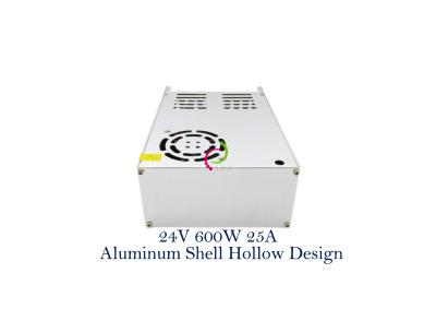 China Fan Working 600W 24V 25A Power Supply Aluminum Constant Voltage for sale