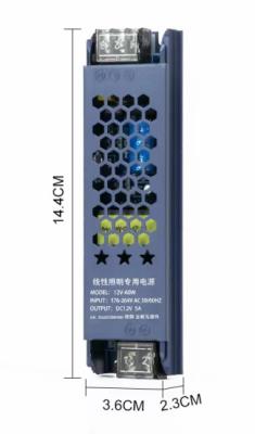 China O motorista Power Supply 12V 5A 60W IP20 do diodo emissor de luz de Constant Voltage dedicou a iluminação à venda