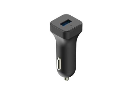 China Black Single USB In Car Charger 5V 2.4A 12W High Speed 2400ma for sale