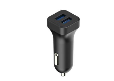 China 2A / 2.4A Output Fast In Car Charger With Dual USB 3.0 Black / White for sale